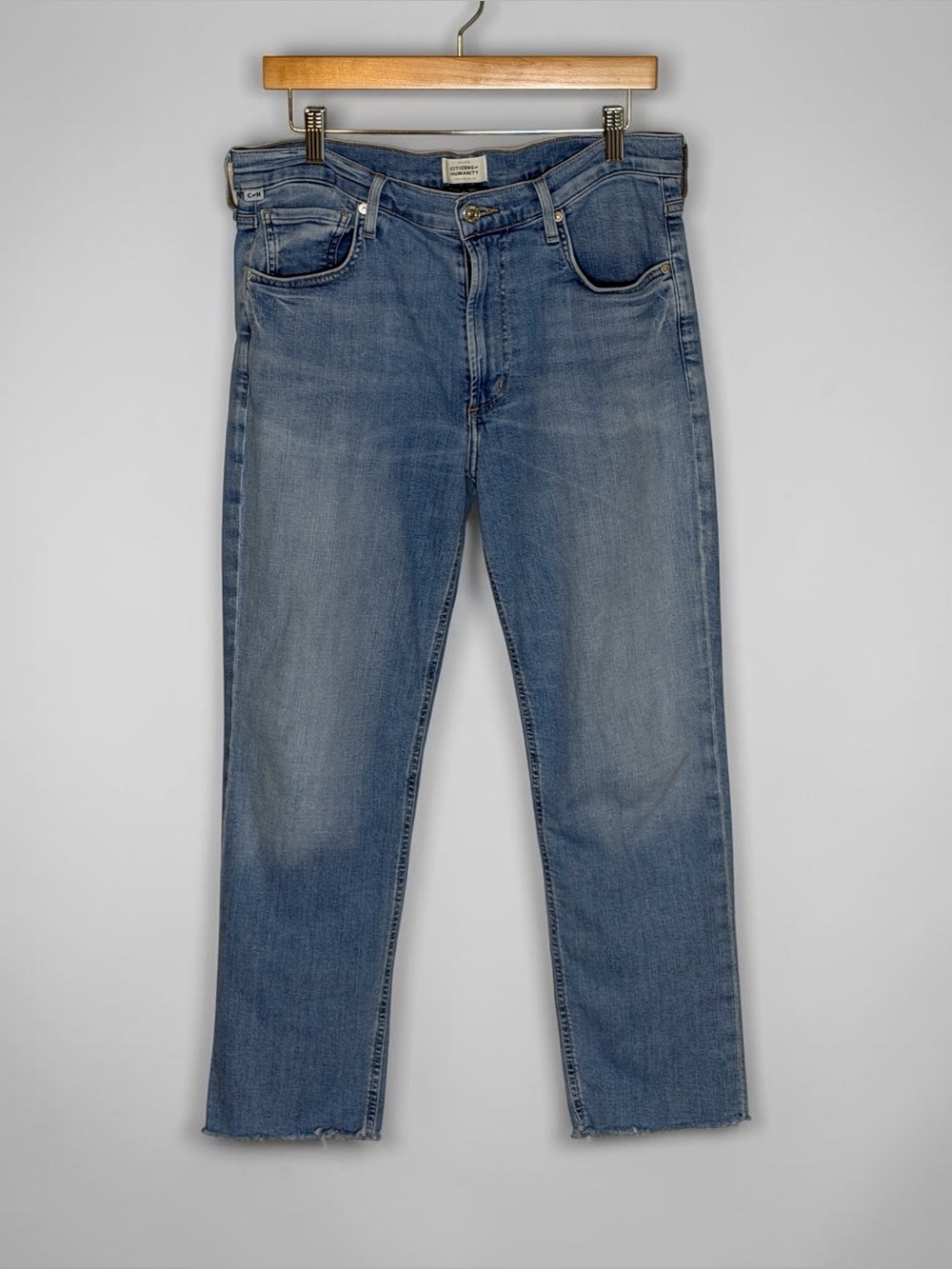 Citizens of Humanity Isola Premium Vintage Jeans Raw Hem Light Wash Womens Sz 31